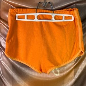 Vintage 1970’s orange Wild Cherry short shorts 10” long 201